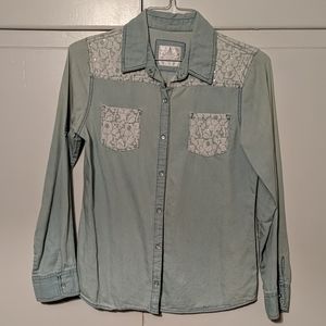 Light denim wash flannel